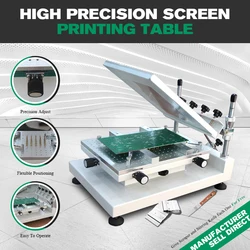 Alta Precisão Serigrafia Mesa, Pcb Stencil Printer, Manual Solda Colar Impressão, 250*400mm