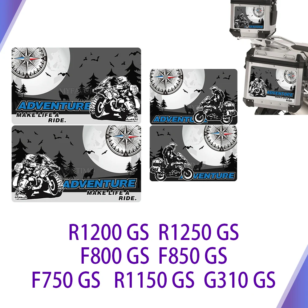 

For BMW R1200gs F850gs F800gs R1250gs F750gs R1150gs G310gs Trunk Cases R 1200 GS Adventure Panniers Luggage Aluminium Stickers