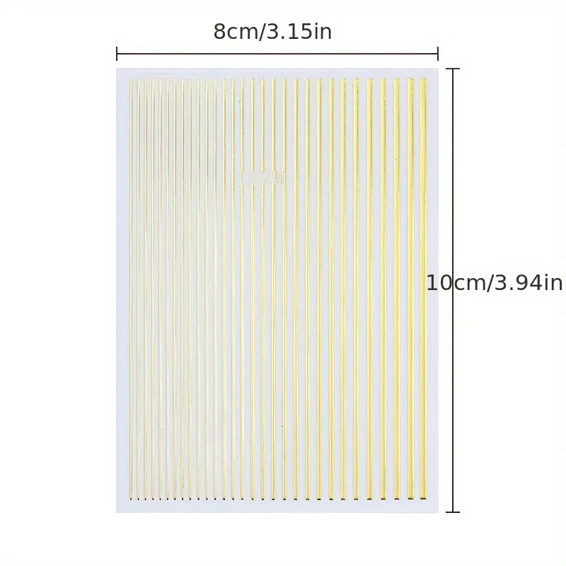 1pc 3D Nail Art Slider Golden/Argento Line Stripe Nail Art Stickers, Autoadesive Stirp Nail Art Decalcomanie per la decorazione di nail art