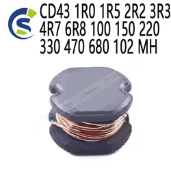 20pcs CD43 SMD Power Inductor 1 1.5 2.2 3.3 4.7 6.8 10 15 22 33 47 68 UH 1R0 1R5 2R2 3R3 4R7 6R8 100 150 220 330 470 680 102 MH