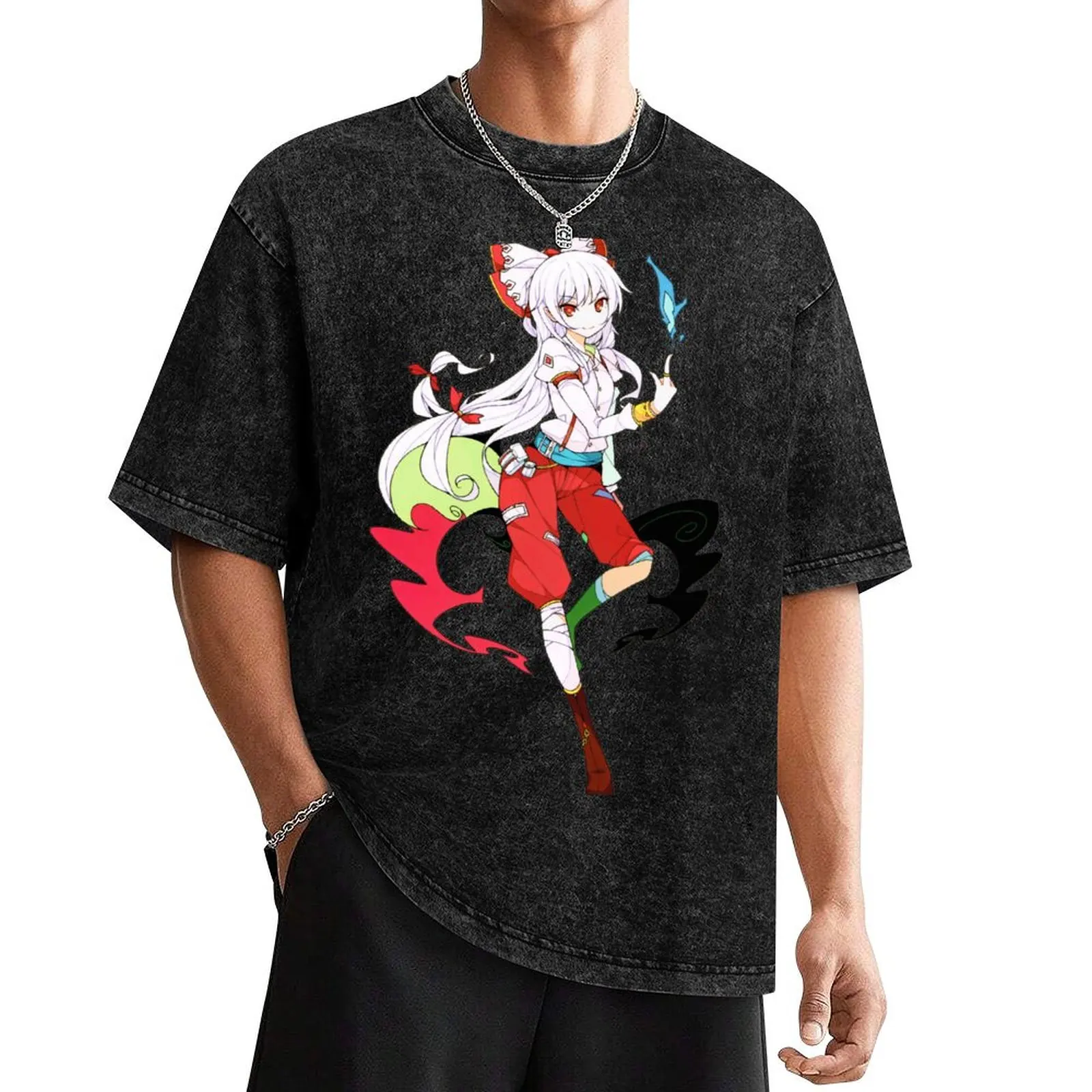 

Touhou Project - Fujiwara no Mokou T-Shirt oversized blacks mens t shirts casual stylish