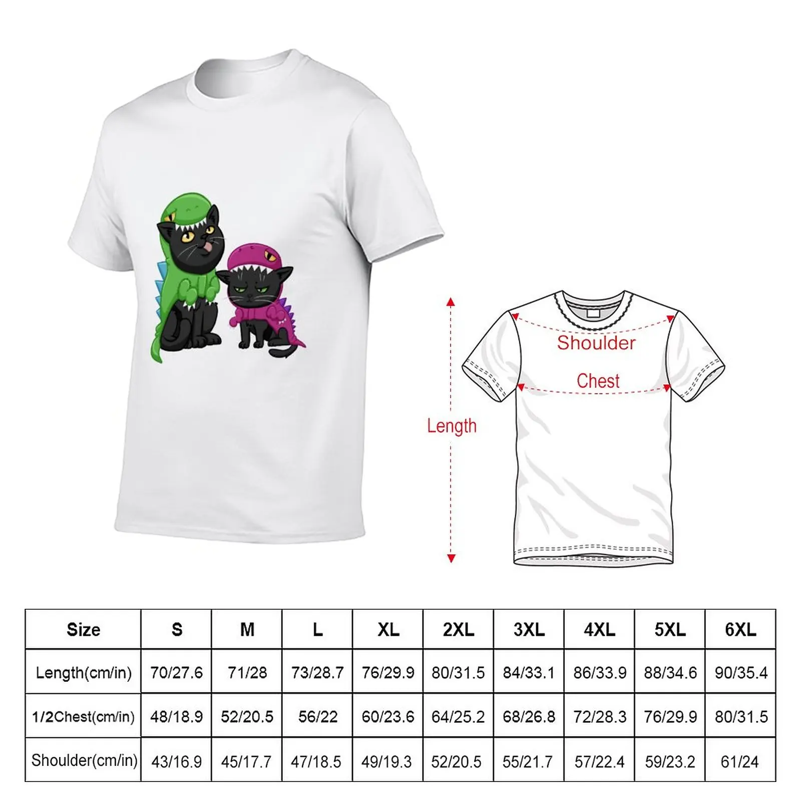 New Dino Kitties | Momo and Püppi T-Shirt t-shirts man T-shirt short heavy weight t shirts for men