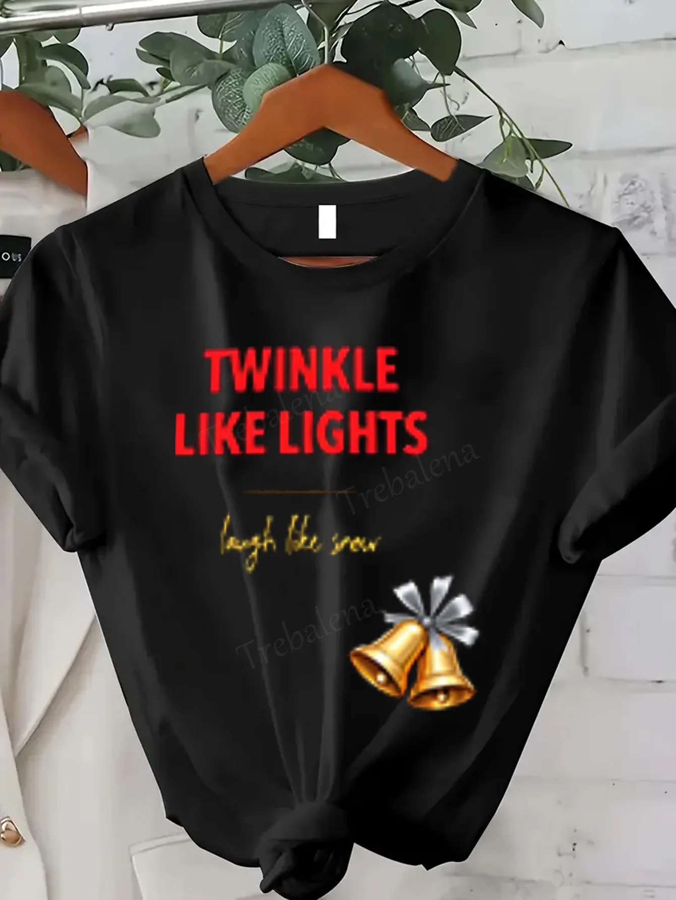 T-shirt femme scintillant comme des lumières T-shirt de Noël pour femme