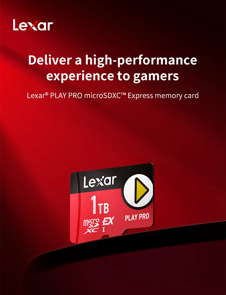 Lexar PLAY PRO MicroSDXC Express Karte 1TB Hochgeschwindigkeits-PCIe Gen3x1 Lesegeschwindigkeit bis zu 900MB/s Speicherkarte für Nintendo Switch 2 – Detail 2