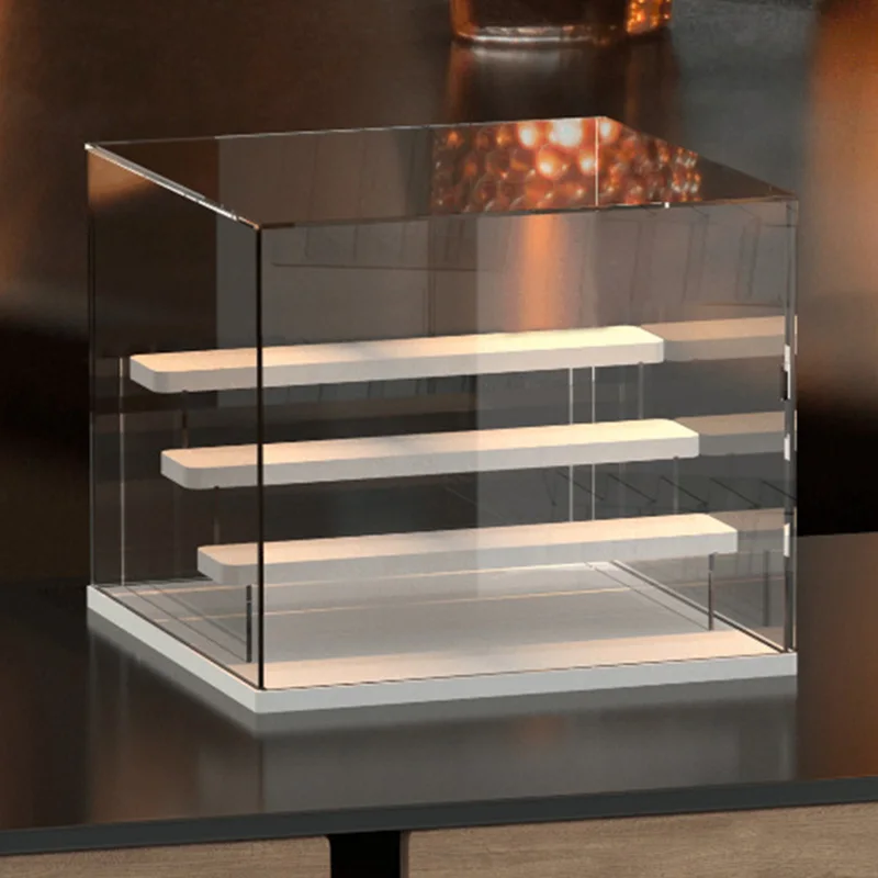 

Acrylic Display Case with Steps Countertop Box Organizer Stand Dustproof Protection Showcase for Action Figures/Toy/Collectibles