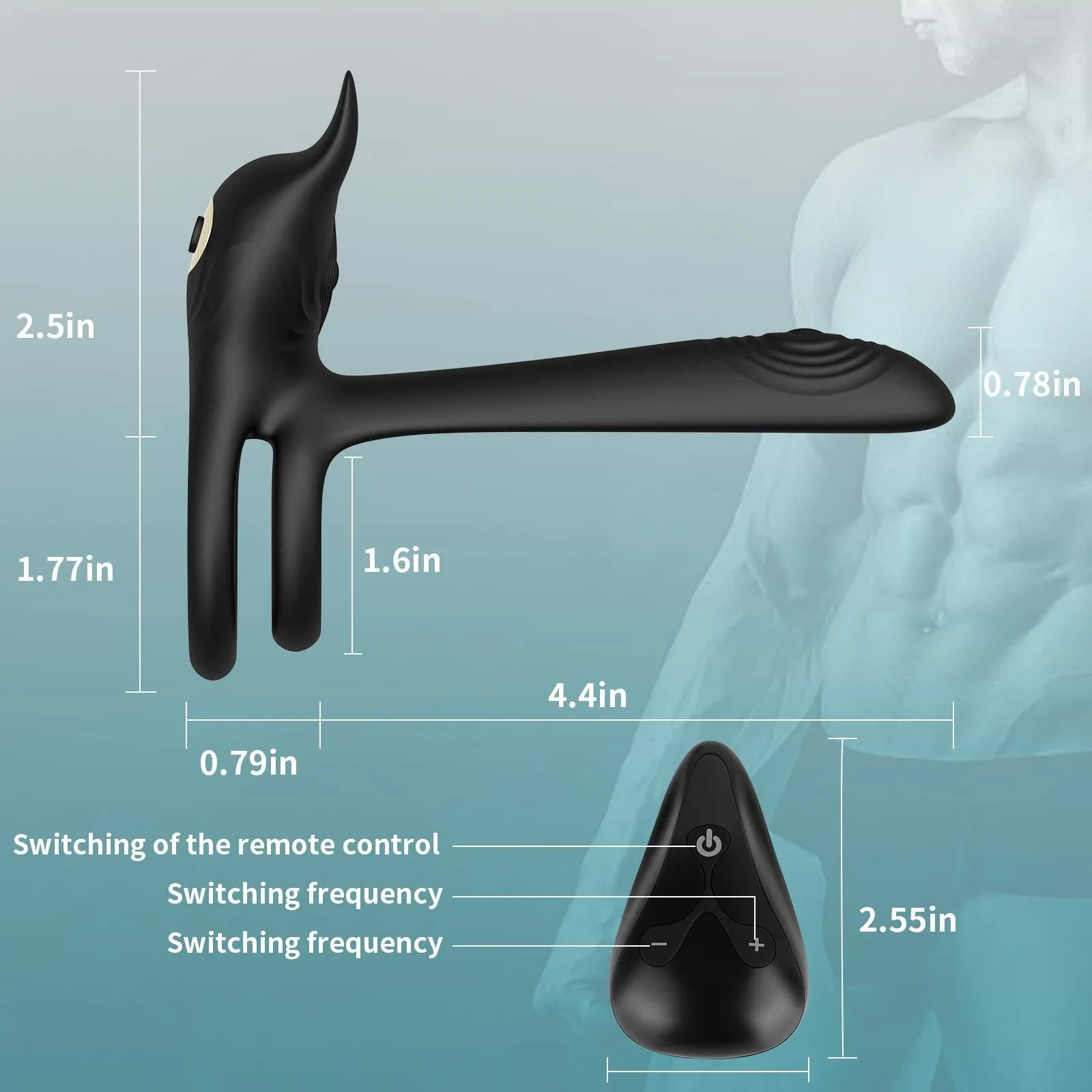 Anillo vibrador para pene remoto inalámbrico, anillo de bloqueo de Semen vibratorio para pareja, estimulador, juguete sexual para hombres, anillo