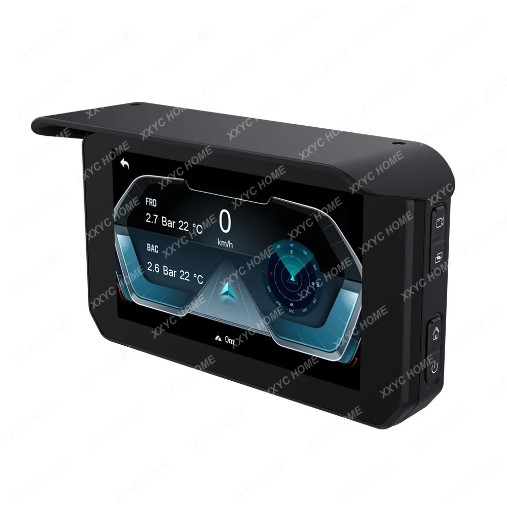 5 Inch Portable Wireless Motorcycle Carplay Screen Display Motorbike Android Auto IPX7 Waterproof Dual Cameras For DVR T65