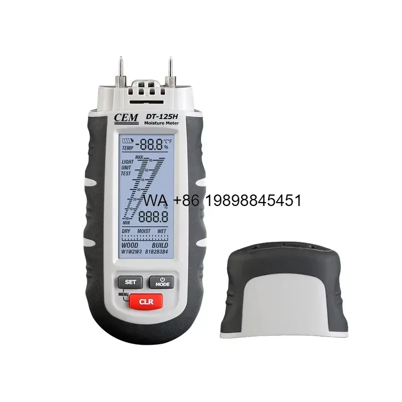 Wmwmnu for DT-125H Professional Moisture Meter Industrial Use for Concrete Wood Plaster Building Materials Paper