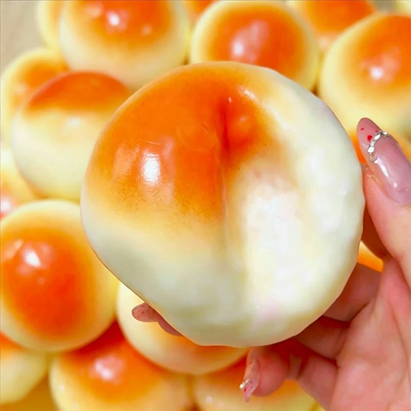 Honey Bread Crunchy Squishy Crispy Sound Squeeze Toy Stress Ball Round Blocks Filled Fidget Toy Stress Relief Sensory Toy Gifts