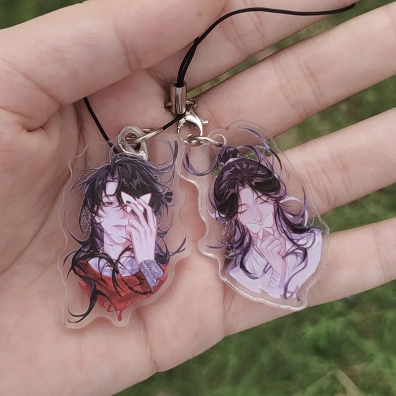 Heaven Official's Blessing Xie Lian Hua Cheng Cosplay Acryl Schlüsselanhänger Figur Anhänger Seil Telefon Schlüsselanhänger Kette Zubehör Prop