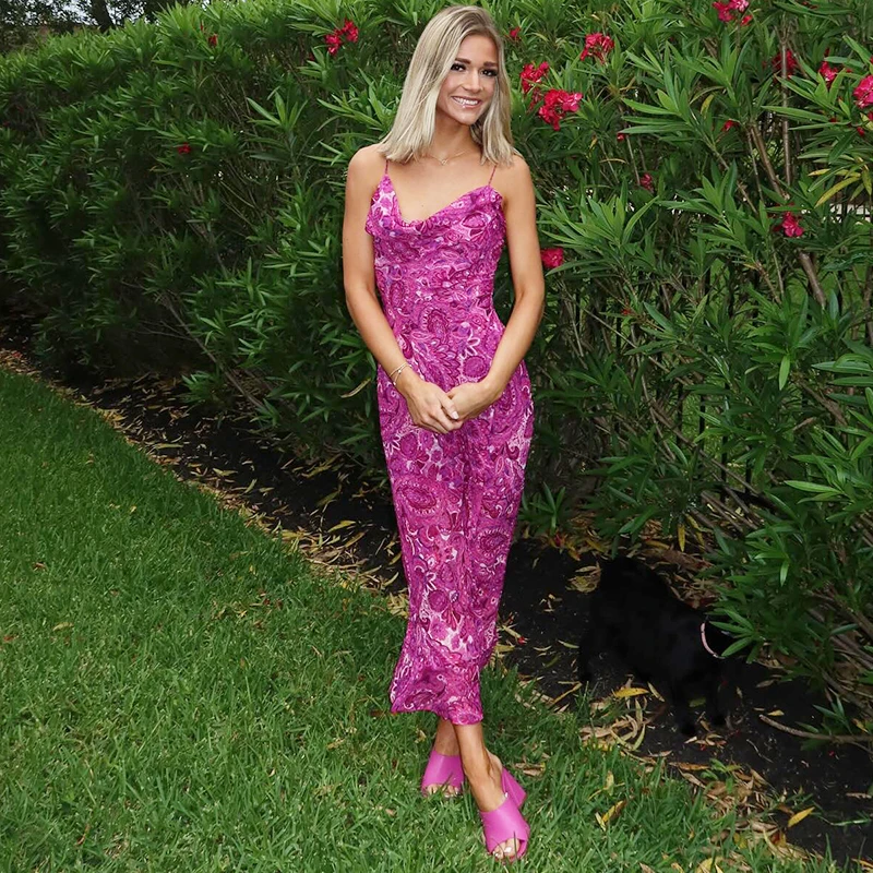 

Rosered Ethnic Style Print Long Dress 2025 Summer Vacation Beach Backless New Dress Sleeveless Tight Fashion Party Vestidos