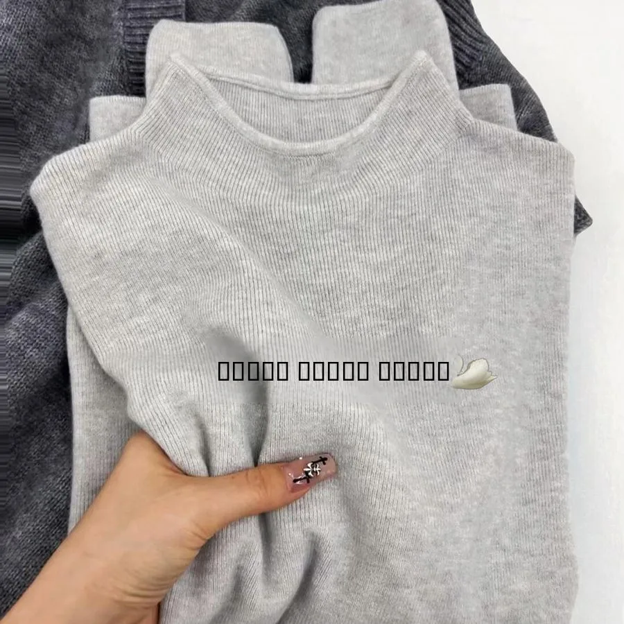 

Women's Long Sve Knitted Base irt Small Stand Collar Fufu Soft Winter Sweater Korean Sle Simple Inner Wear Commute