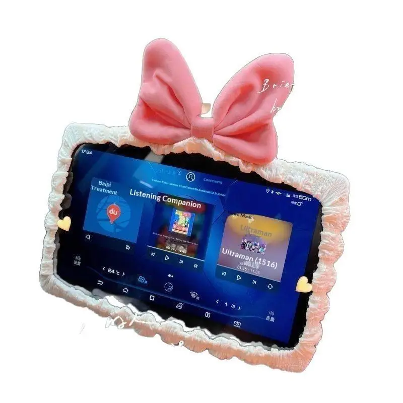 Universal Car Touchscreen Decor Cloth Bow-shaped Residue Free Screen Protector Anti Scratch for Car Central Control Display