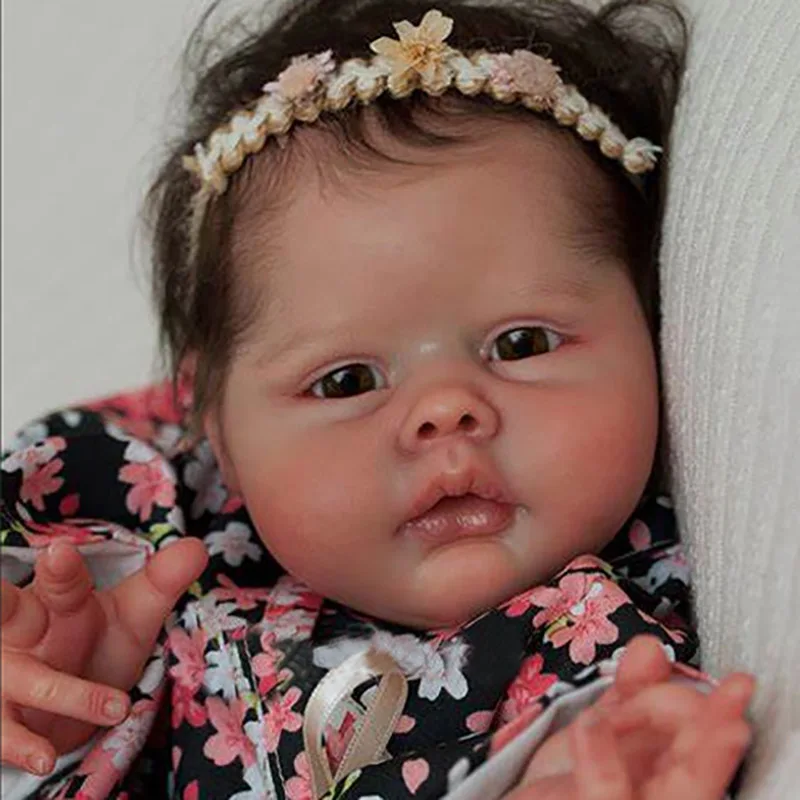 20 inch ongeverfd onvoltooide herboren poppenset Nicol frisse kleur DIY-onderdelen met stoffen lichaam en ogen