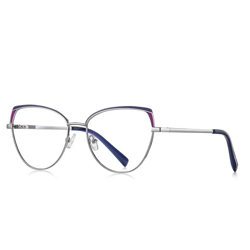 Eyebrow Point Paint Metal Optical Frame With Street Shot English Style Open Flat Light Mirror Womean And Men Glasses image 5