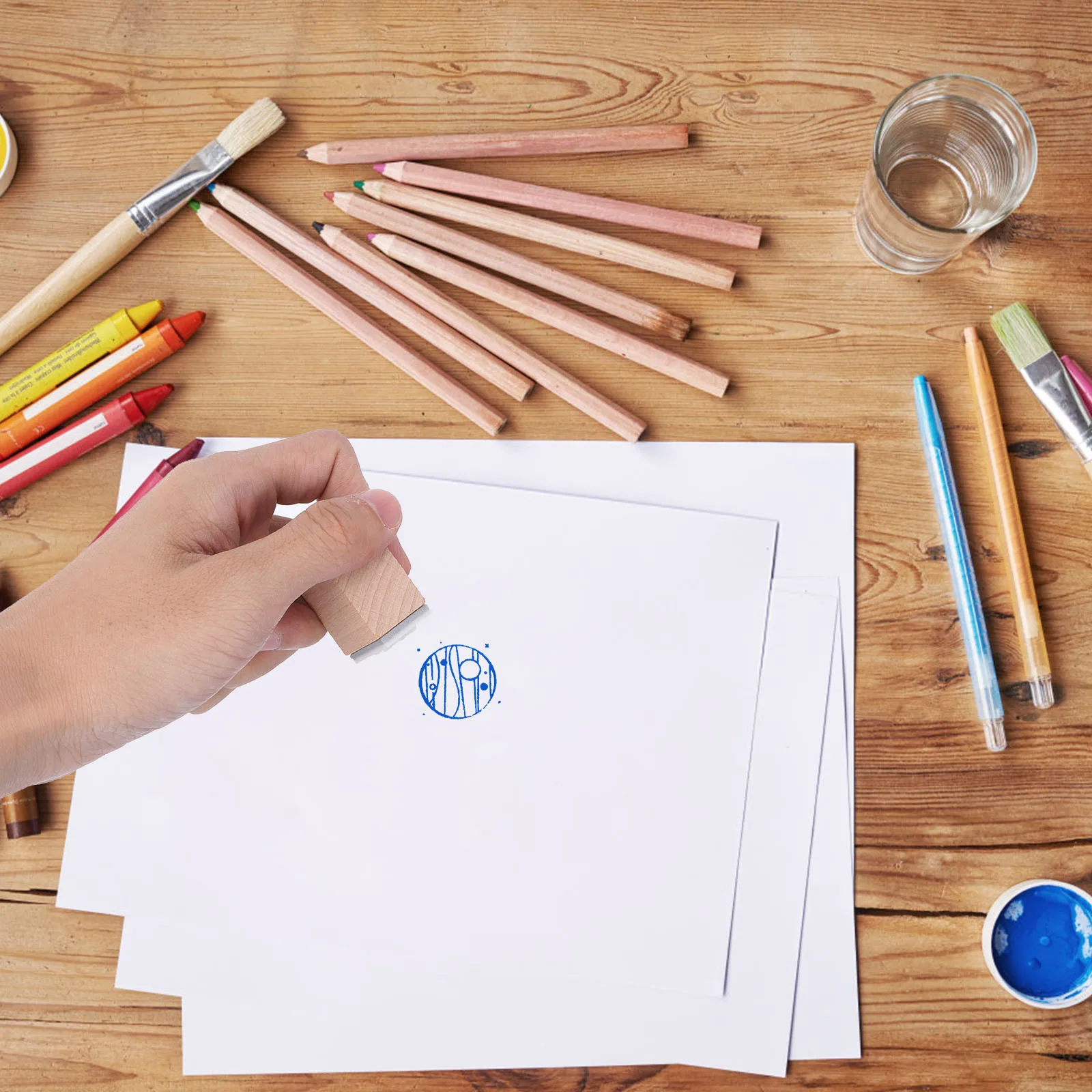 

16Pcs Sky Wooden Scrapbook Seal DIY Multi-Function Stamper for Handbook Cards Creative DIY Craft Wooden Seal