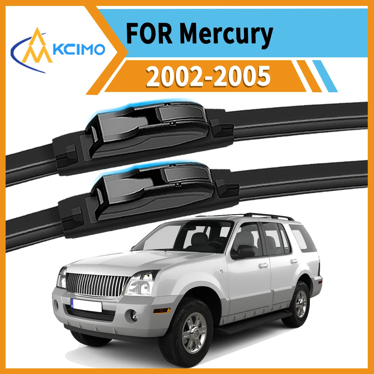

2PCS Car Front Wiper Blades for Mercury Mountaineer 2002-2005 Crystal Clear Visibility & Enhanced Driving Safety