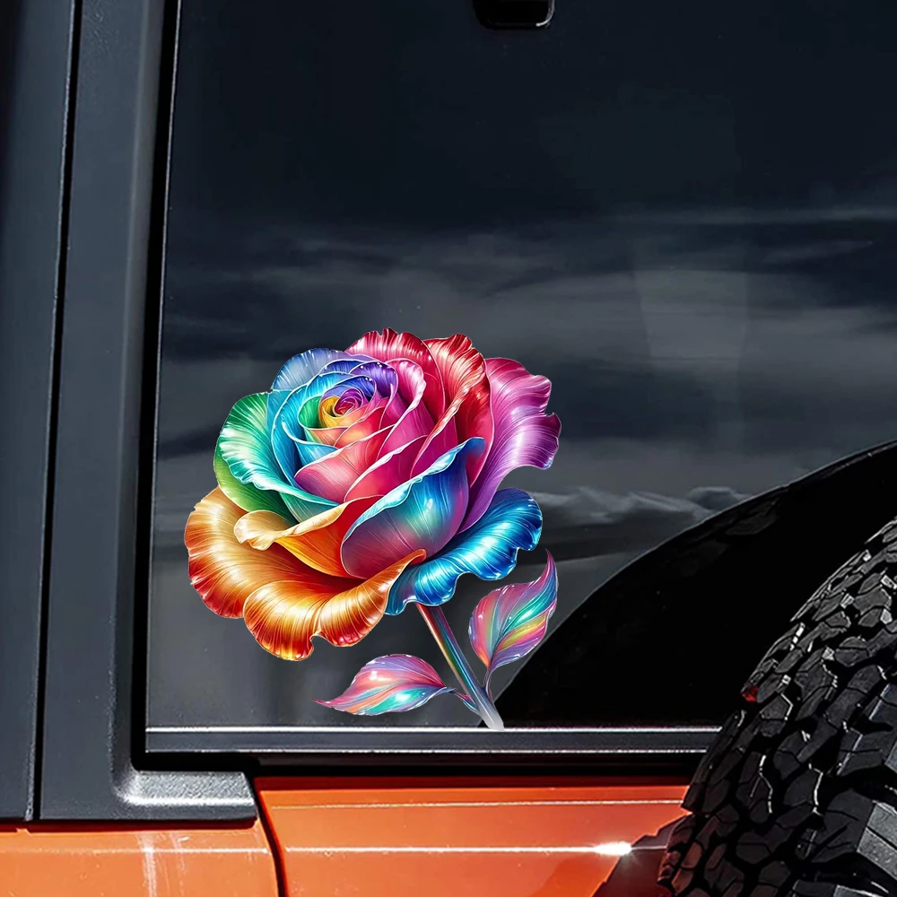 QT2508#Beautiful Flower Car Stickers with Bright Colors, Suitable for Cars, Laptops, Trucks, Motorcycles, Windows,
