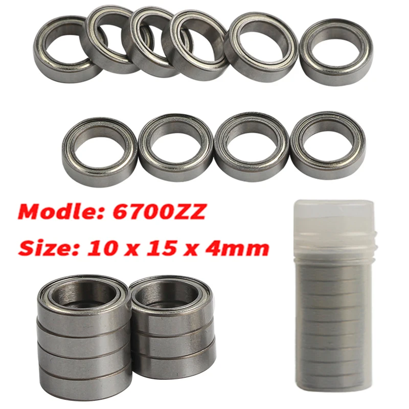 Miniature 6700ZZ  iron seal bearing 1 batch  Bearings Steel Metal Shielded Ball Bearing Thin Wall Roller 10pcs/Lot  10x15x4 mm