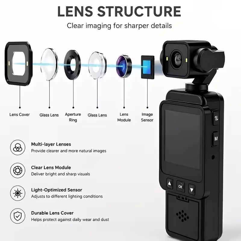 4-in-1 Lightweight Action Camera | 1080P, 360° Rotatable Lens, Stabilization for Vlog & Cycling image 5