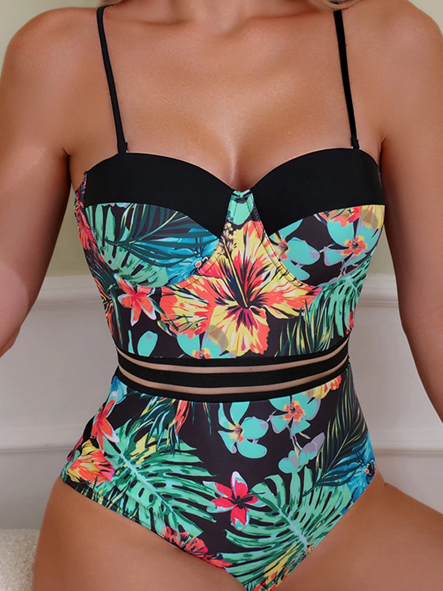 2026 Push Up Floral Swimsuit Women One Piece Sexy Swimwear Female Bathers Bathing Swimming Swim Suit Beachwear