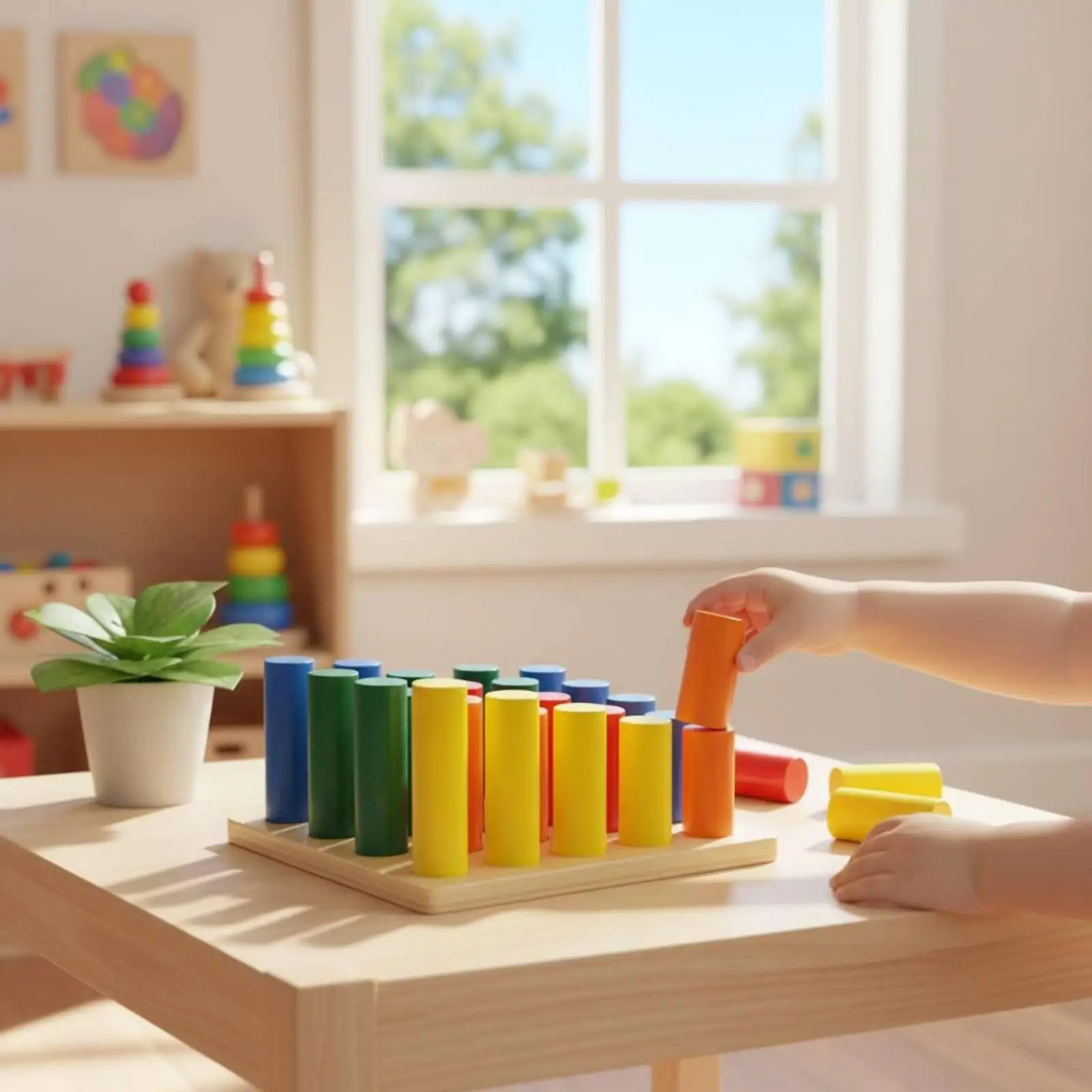 Height Matching Cylinder Game Early Education for Toddlers, Preschoolers