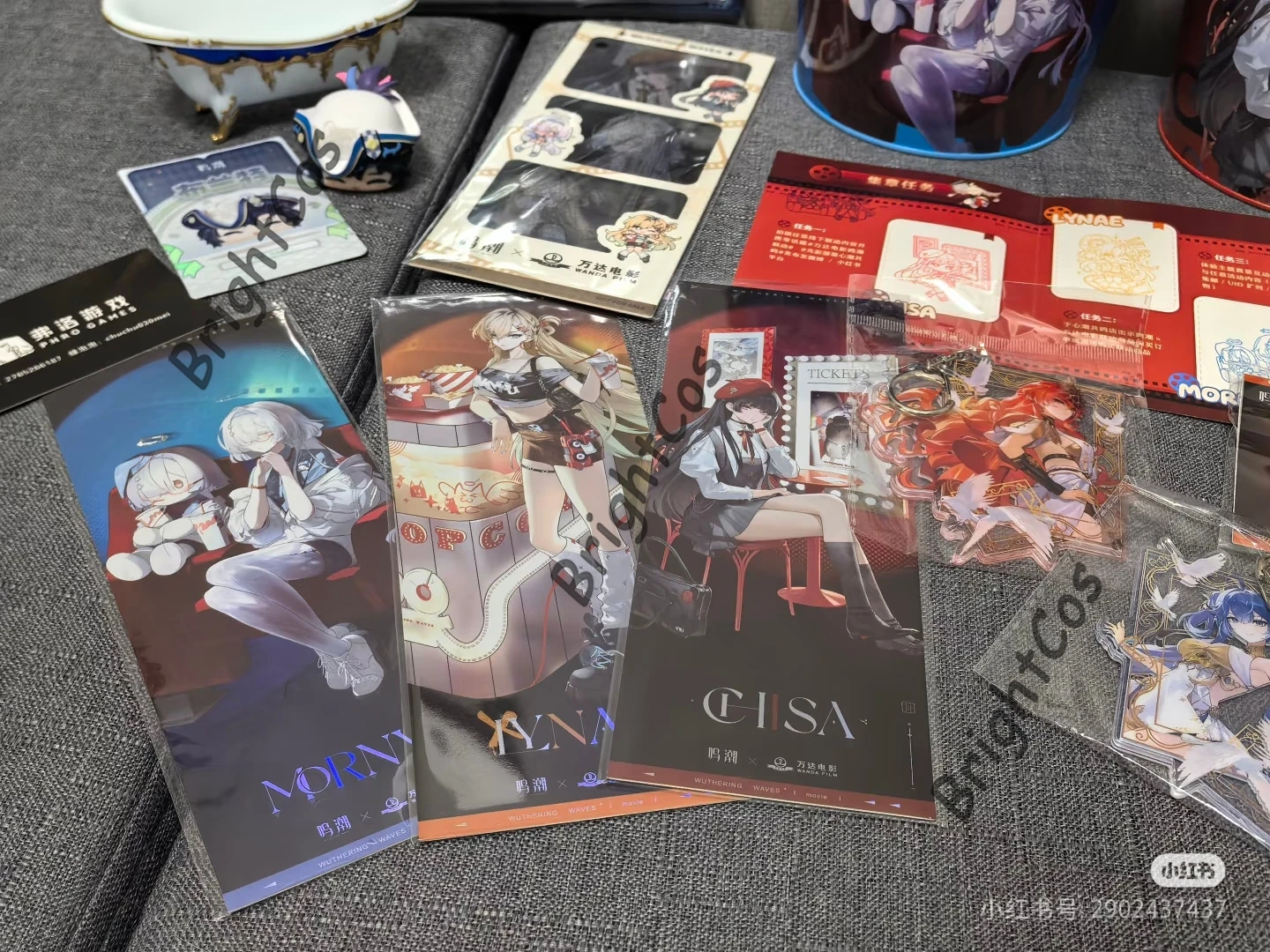 Ufficiale Wuthering Waves X WANDA FILM CHISA LYNAE MORNYE seau à pop-corn tasse en plastique support acrylique porte-carte Badge tapis de souris