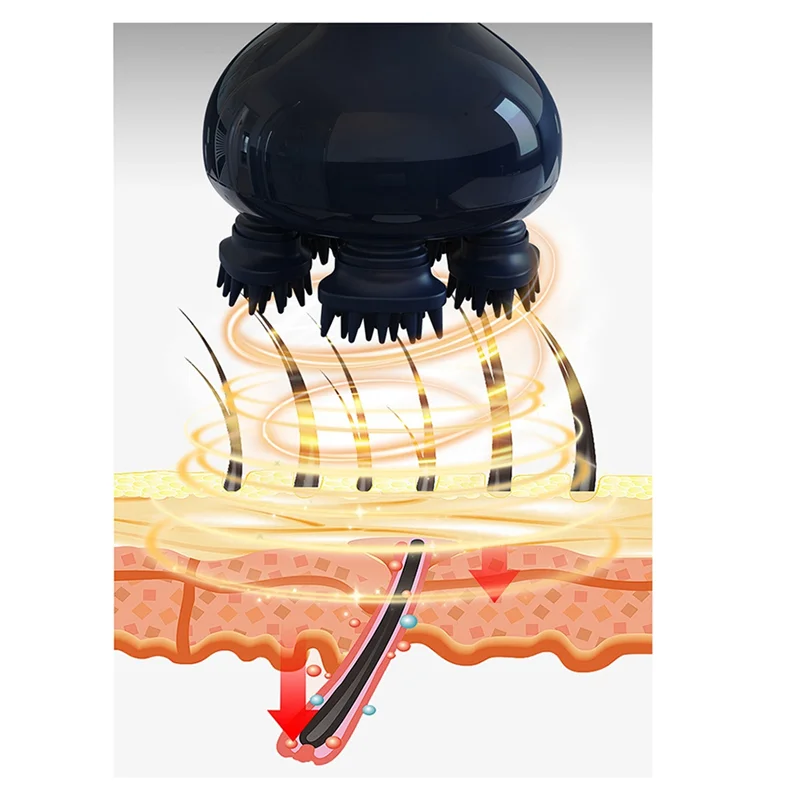 

TCF-Deep Tissue EMS Head Massage Cordless Electric Shiatsu Scalp Massager Promotes Hair Growth Waterproof Stress Relief