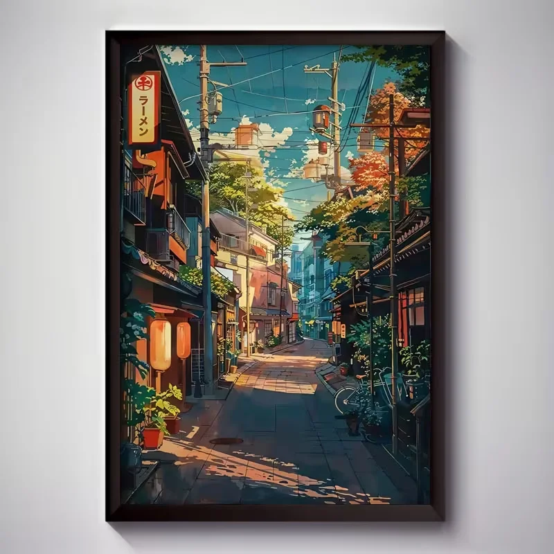 2D Flat, 2D Flat, 1pc Frameless Canvas, Tokyo Cityscape, Exquisite Wall Mural Art Deco, Unique Creative Wall Art Decoration, Liv