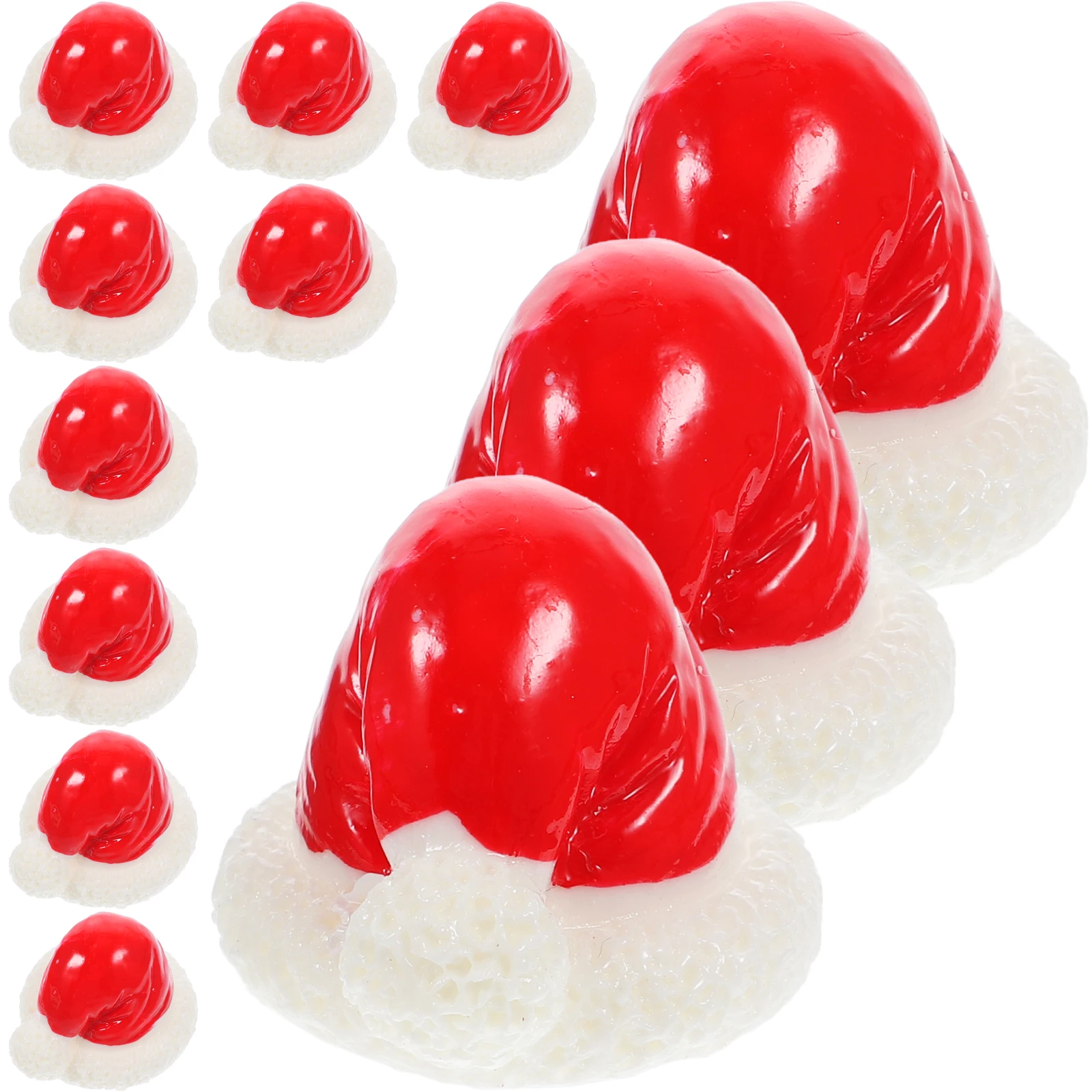 

12 Pcs Christmas Hat Decorations Accessories Craft Tabletop Simulate Mini Ornaments Miniature