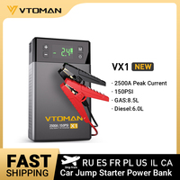 VTOMAN Car Jump Starter With 150PSI Air Compressor Power Bank Portable Air Pump Battery Booster 2500A Automotive Starting Device