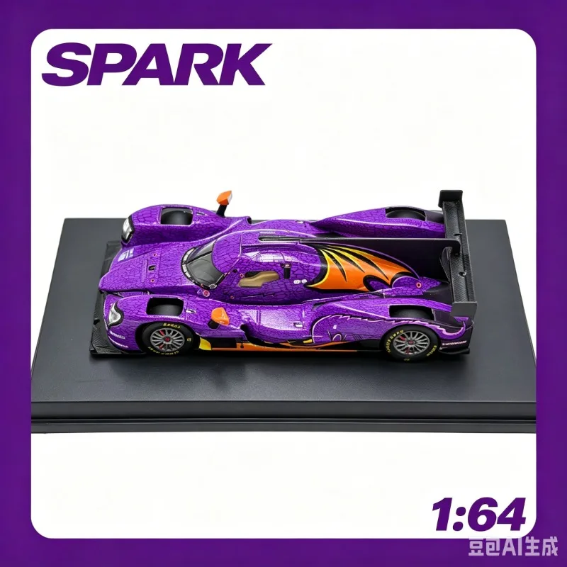 SPARK 1:64 Purple Dragon TF 2025 LMP2 Die Casting Alloy Simulation Car Model Male Gift Desktop Ornament.