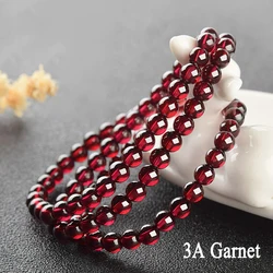 Natural 5A Garnet Stone Femme Real Wine Red Bead Charm Bracelet Women Lucky Energy Healing Jewelry Valentine's Day Gift Bangle