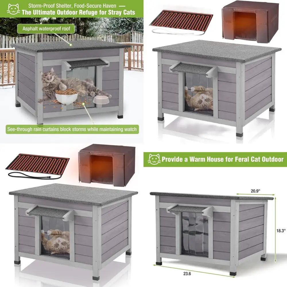 

Утепленный уличный домик для кошек на зиму или водонепроницаемое укрытие