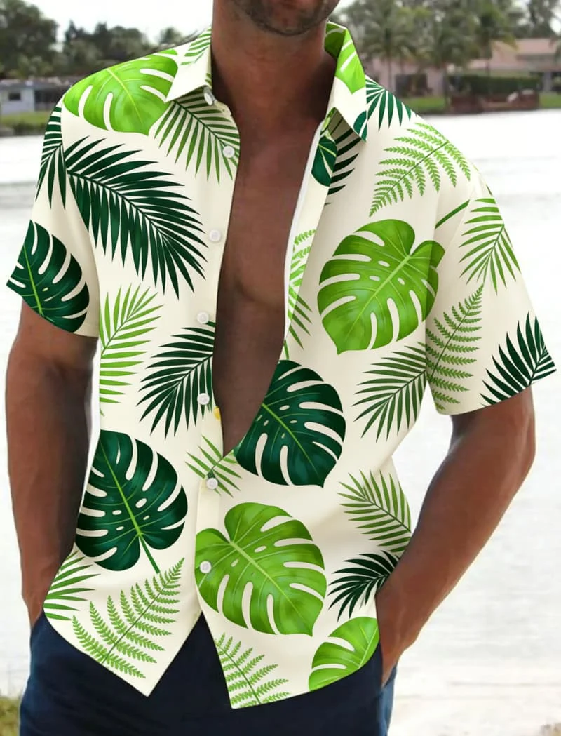 

Men's Hawaiian Print Short Sleeve Shirt Summer Casual Fashion For Daily Wear Holiday Beach And Street Style Outfits