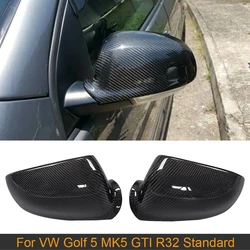 Carbon Fiber Car Rearview Mirror Covers for Volkswagen VW Golf 5 MK5 GTI R32 Standard 2006-2009 Side Mirror Caps Covers Replace