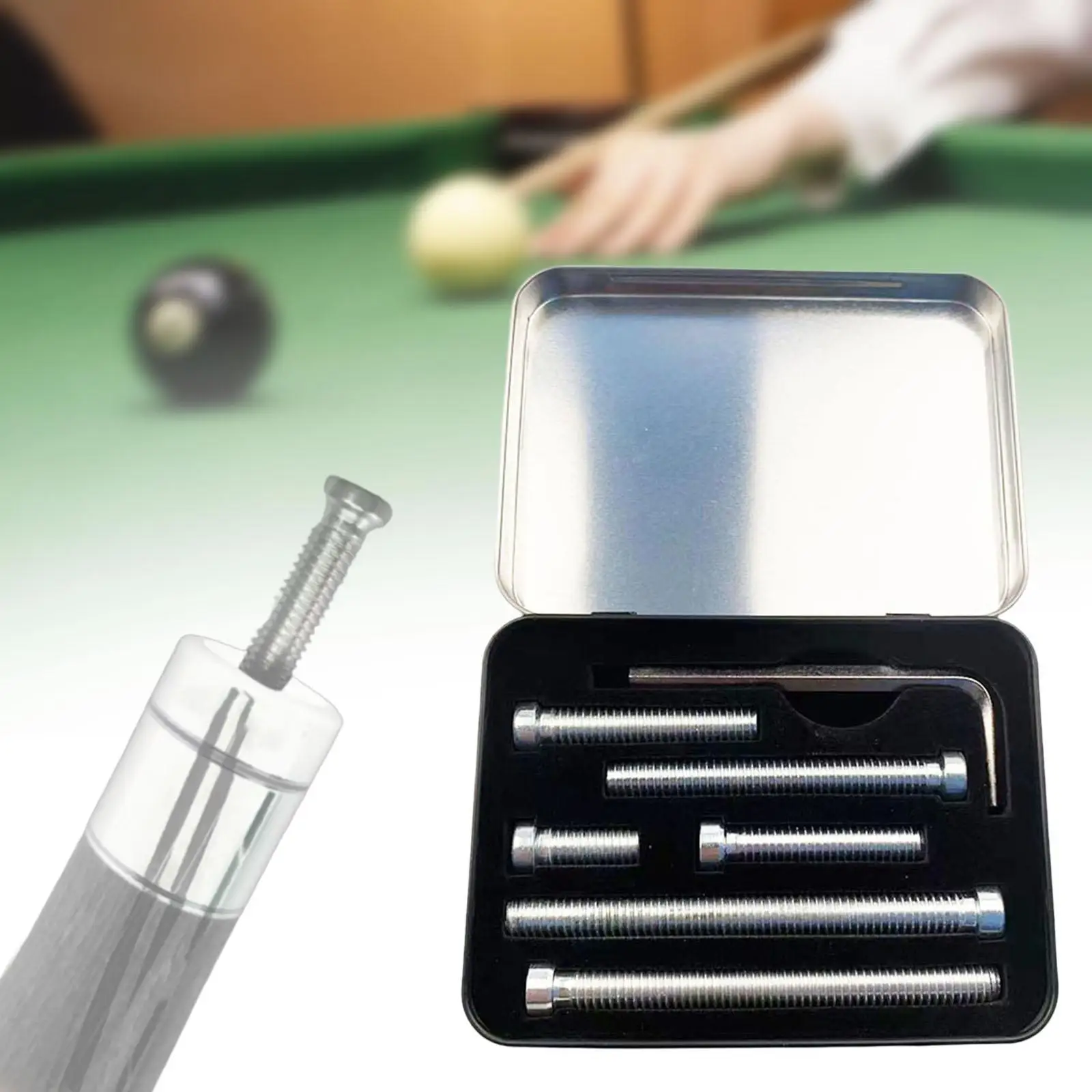 6 ชิ้นสระว่ายน้ํา Cue น้ําหนักสลักเกลียวทนทาน Professional บิลเลียด Cue น้ําหนัก Bolt