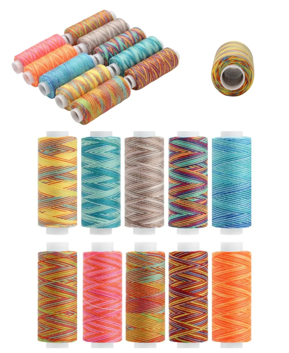 

Vibrant 10-Roll Polyester Thread (402/300Yds) - Upgrade Sewing, Embroidery & Cross Stitch with Premium DIY Supplies