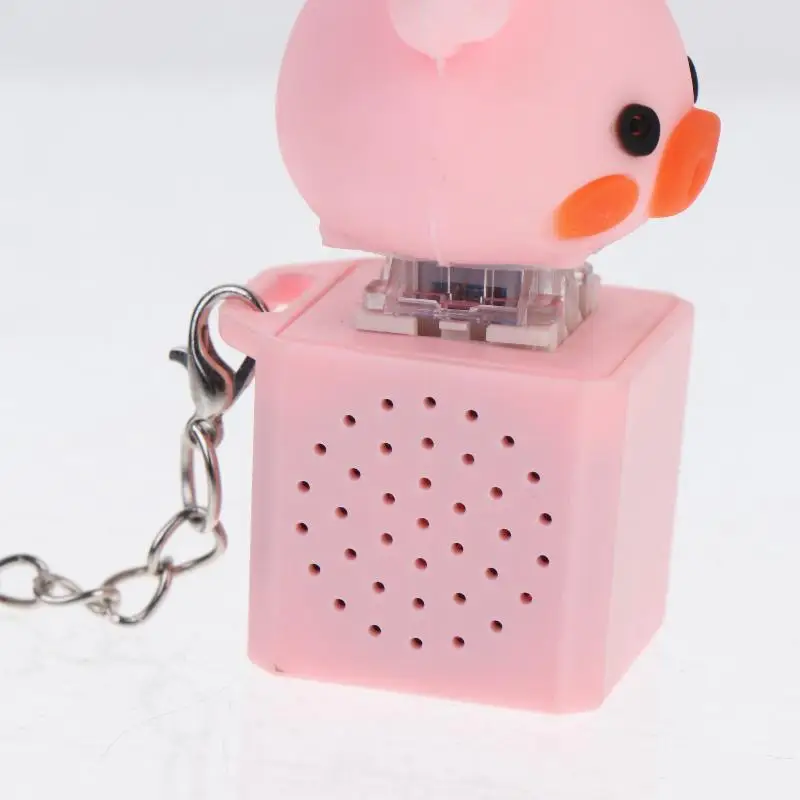 Schwein-Schlüsselanhänger, USB-Tastatur mit Klickmechanismus, Fidget-Taste, LED-Sound-Schlüsselanhänger, entzückendes Design für Taschenanhänger, zur Stressbewältigung, kleine Geschenke. – Detail 9