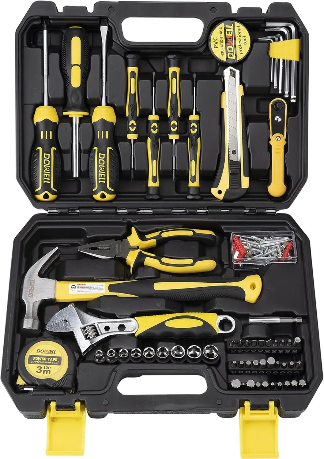 

HYT128 128-Piece Auto Repair Tool Set with Socket, Wrench, Screwdriver, Bits & Plastic Case