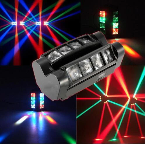 BOTAI Moving stage Lights 8x10W RGBW LED DJ Beam Mini Spiders Stage Lighting Disco