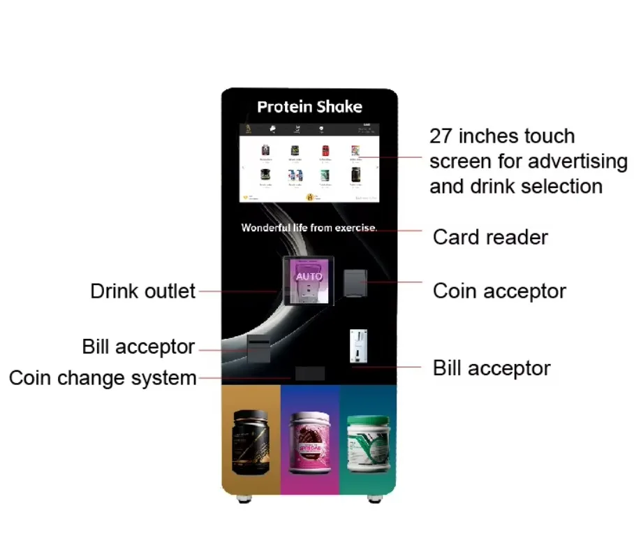 OME Best-selling Water Treatment Fitness Center Protein Powder Shake Vending Machine That Can Independently Mix Multiple Flavors