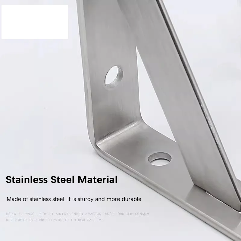 2PCS Stainless Steel Triangular Support Bracket, Thickened Suspended Load-Bearing Shelf Bracket, Storage Shelf Fixing Bracket