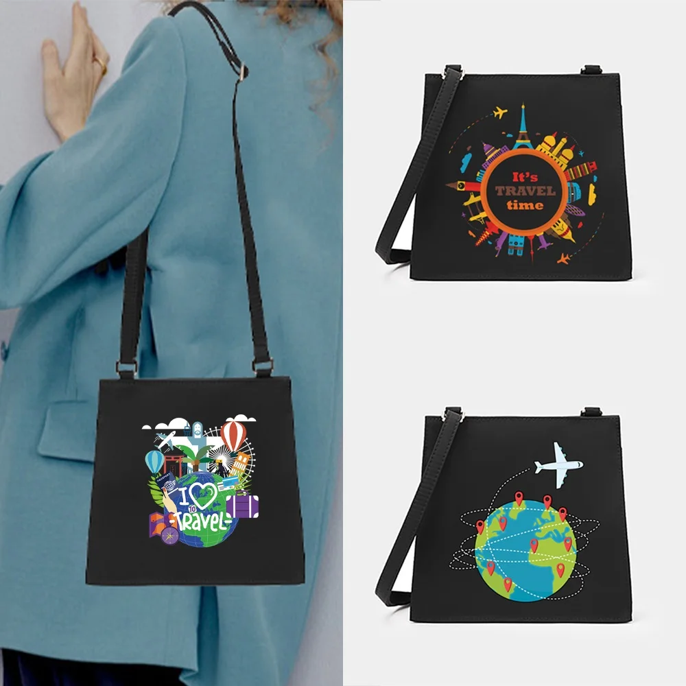 

Square Pack Adjustable Strap Travel Pattern Printing Series Multifunctional Daily Commuting Women Square Storage Bag