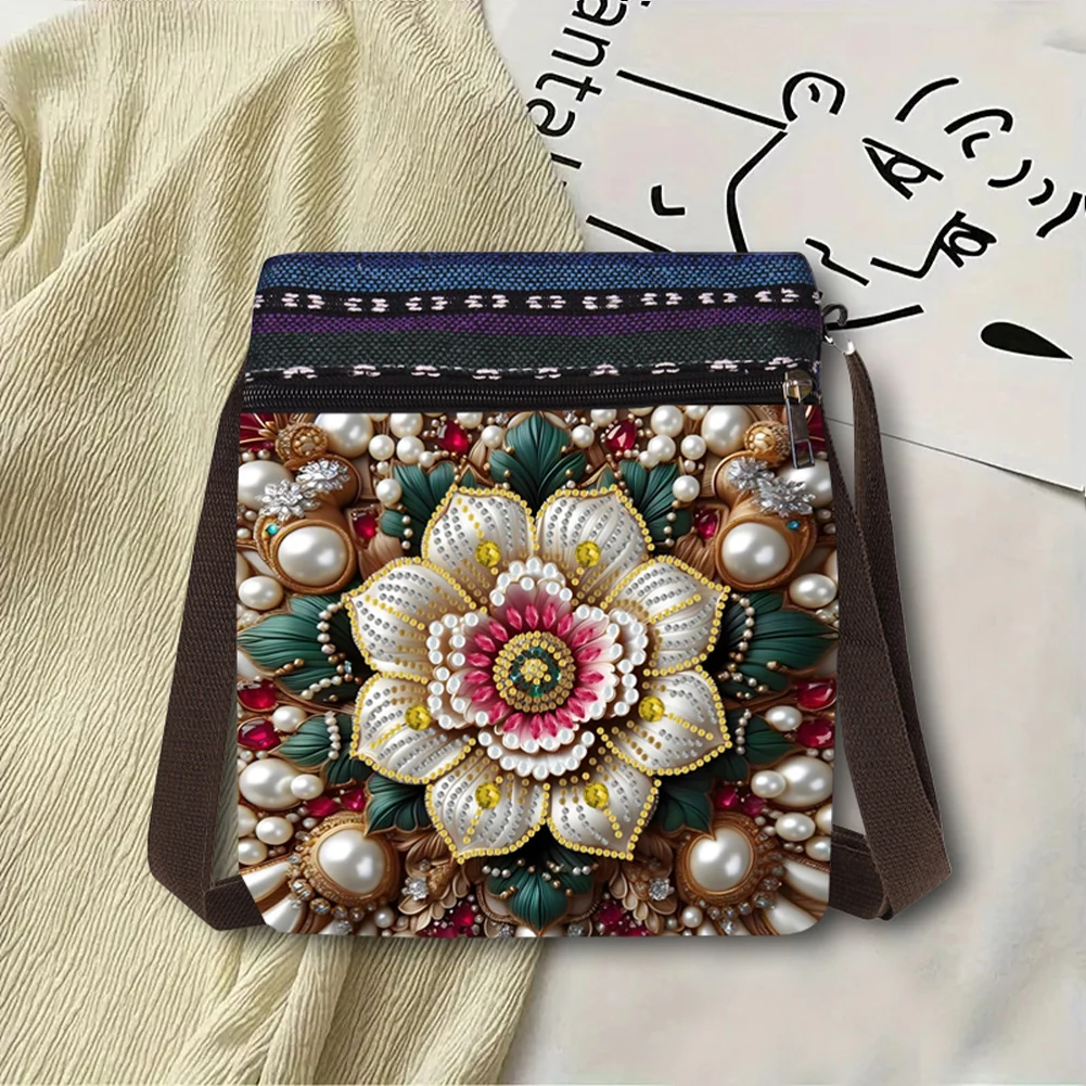 دلو العجل الماس اللوحة حقيبة تسوق الراين حقيبة حقيبة 5D جوهرة النقاط الفن حقيبة ساعي التنقل حقيبة للسفر في الهواء الطلق #2