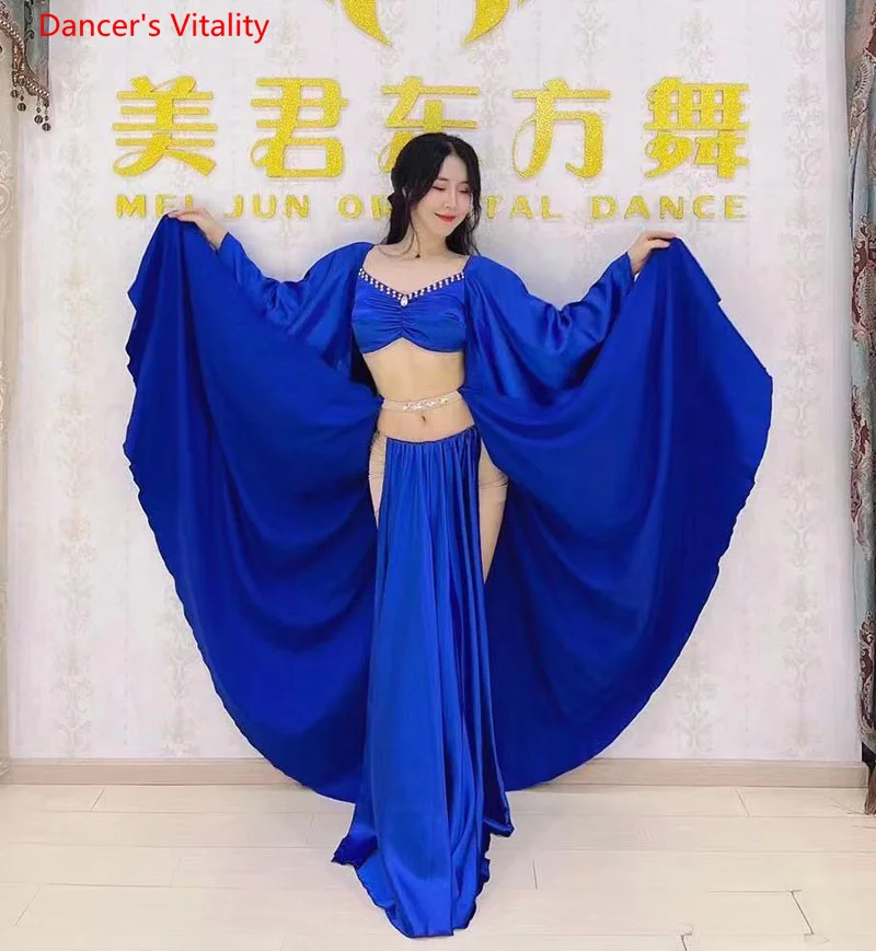 Belly Dance เสื้อผ้าชุดสำหรับสตรียาวกระโปรงซาตินชุดเต้นรำที่กำหนดเองผู้ใหญ่เด็ก Oriental Dance เสื้อผ้า