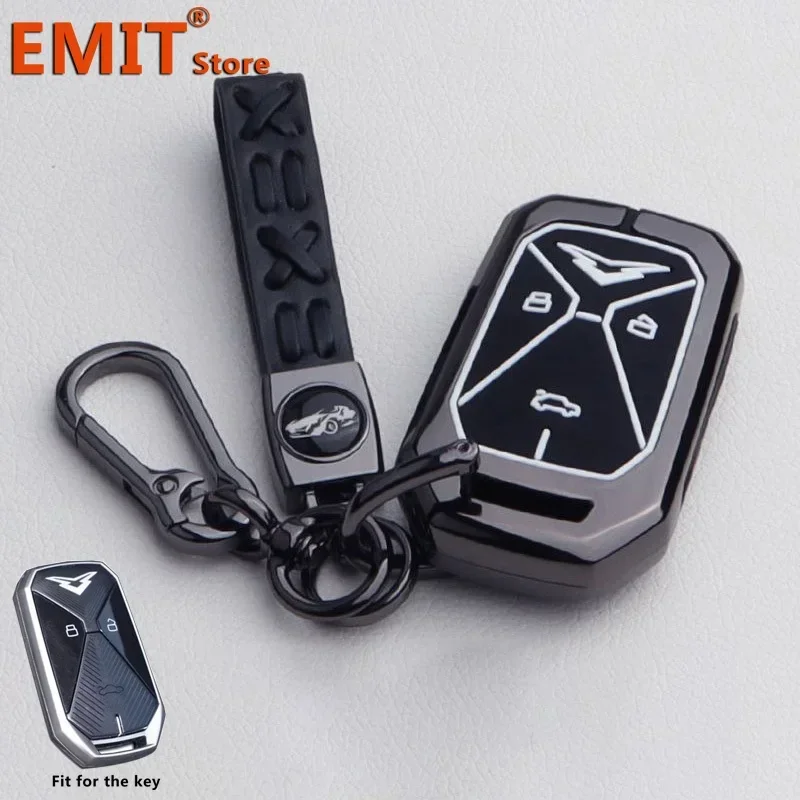 For Cowin Auto Kaiyi Kunlun IHD R 300 500 EV Zinc Alloy Car Key Case Remote Cover Shell Keychain Holder Fob Interior Accessories