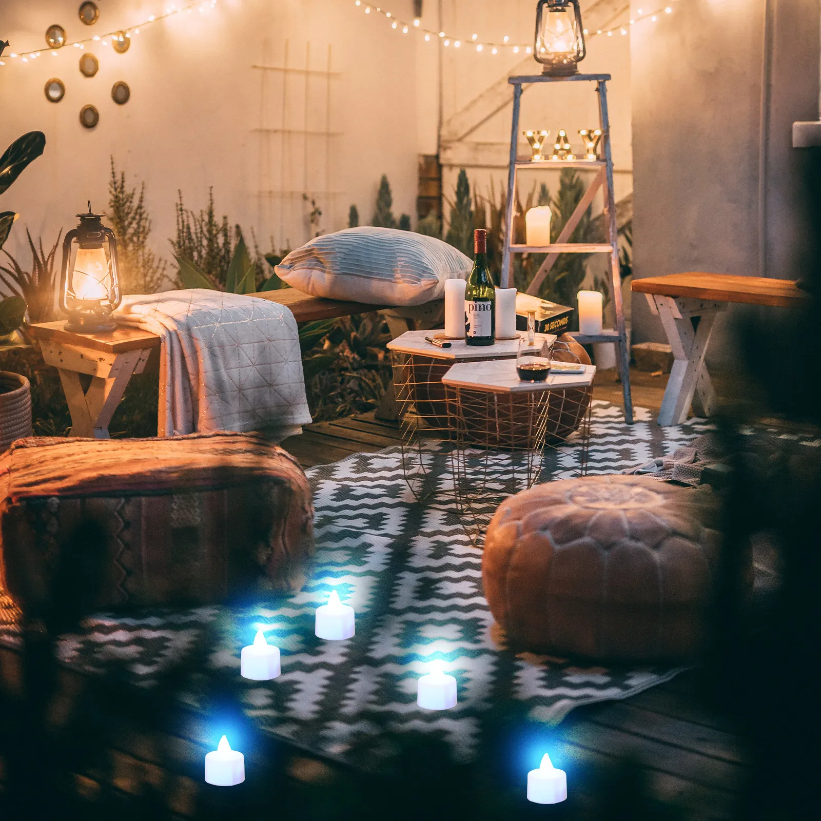 

24Pcs Electric Lamp Romantic LED Flameless Light Small Round Decorative Ornament for Indoor Ambience Decoration