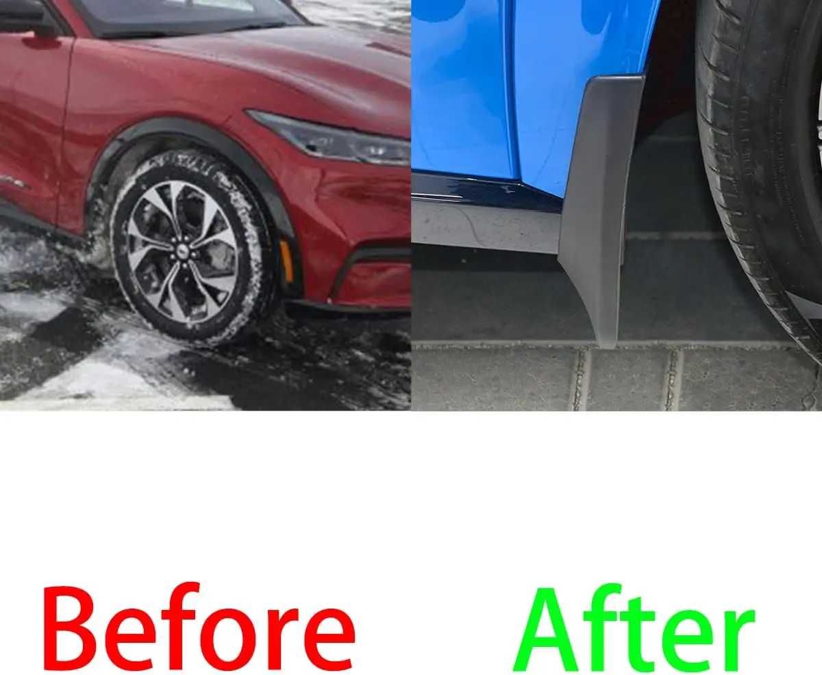 AOSK互換 MusMach E マッドフラップ スプラッシュガード、2021-2025年式、4個セット、穴あけ不要