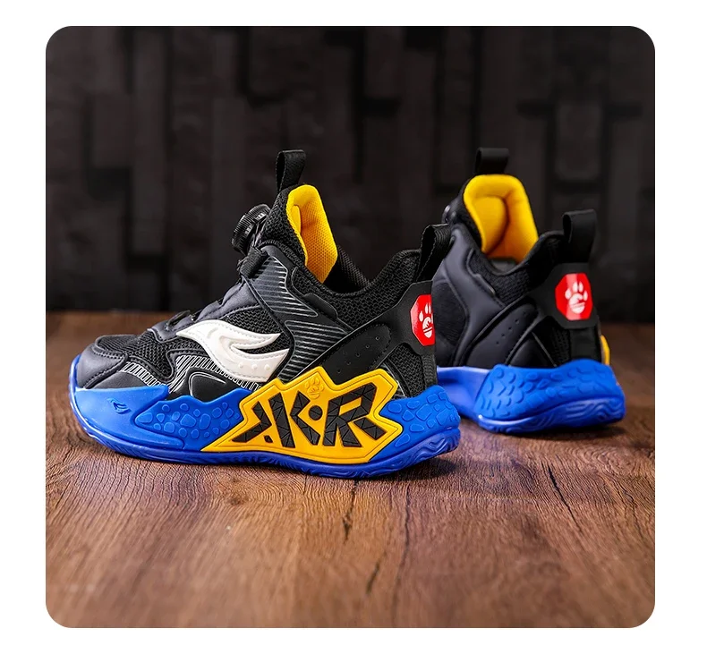 Boys Girls Casual Shoes Outdoor Children‘s Basketball Sneakers Kids Breathable Mesh Athletic Shoes Non-slip Lace-up Running Shoe